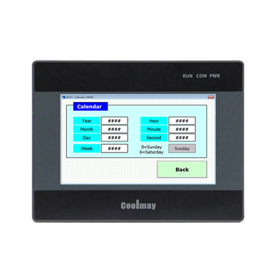 Coolmay 4.3'' HMI PLC todo en uno integrado 65536 True Color Touch Screen RS232/RS485 Port485P Compatible con FX3G/FX3U/FX3S con temperatura digital para el sistema de agua EX3G-8043H-24MR